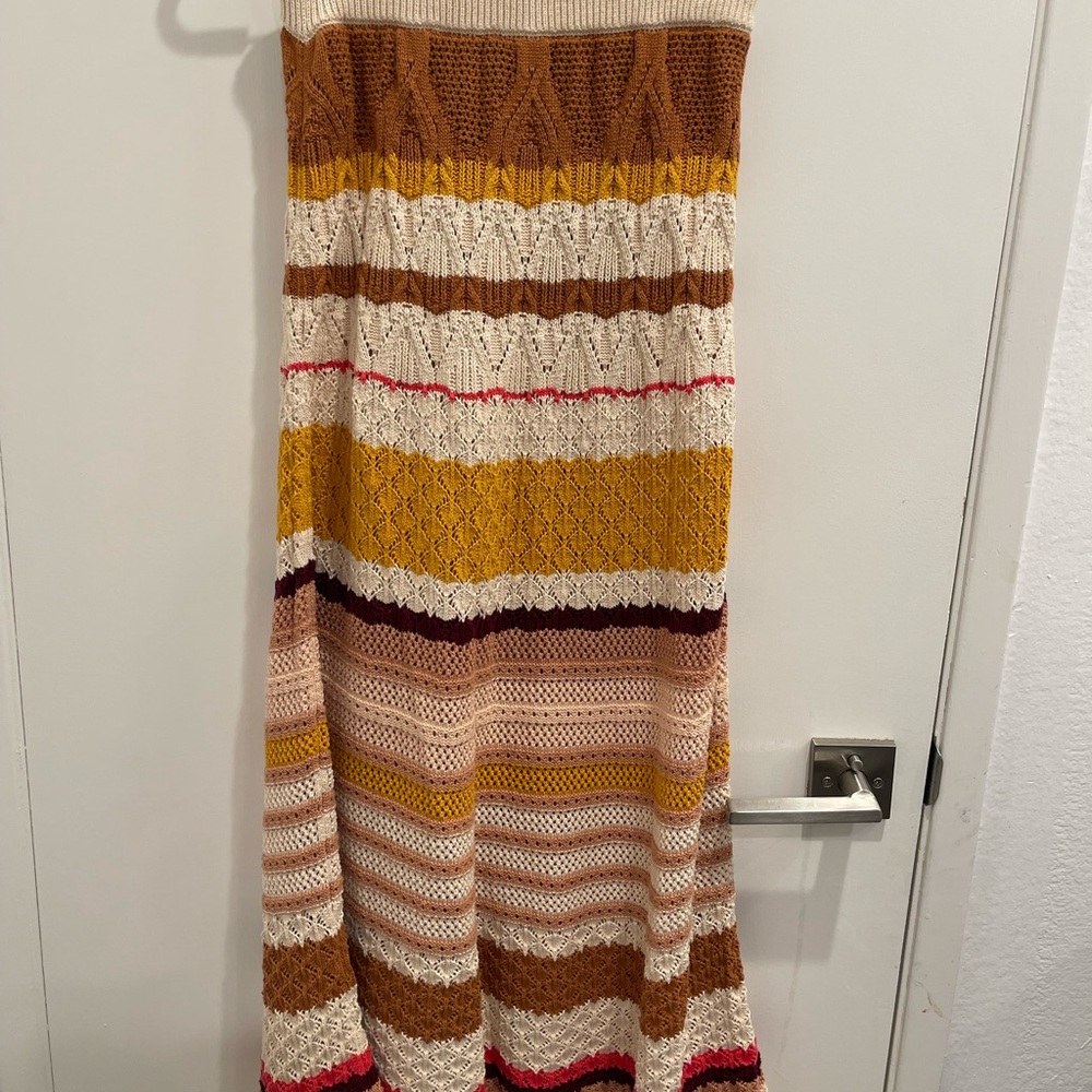 Multicolor Knit Maxi Skirt